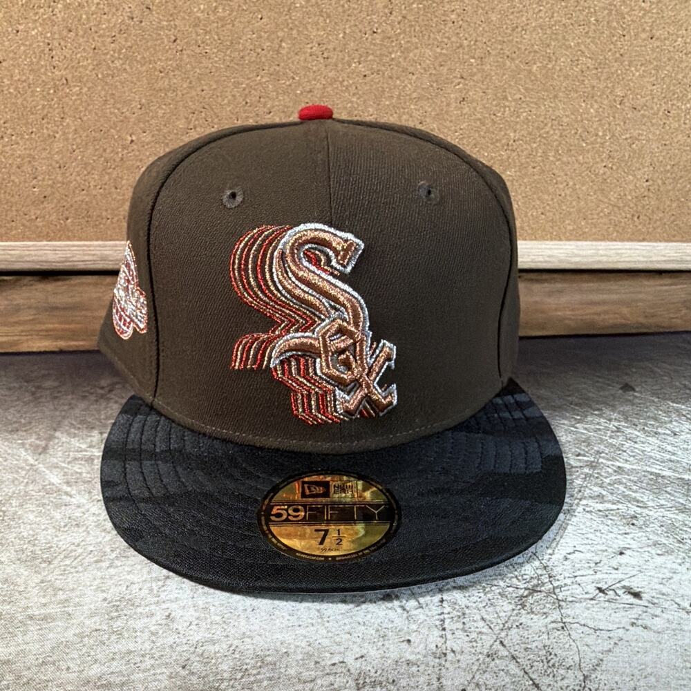 Exclusive New Era 59FIFTY Chicago White Sox Black/Brown/Red Fitted Cap 7 1/2